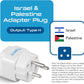 Ceptics Israel Power Adapter Travel Universal Plug,Works in Palestine,Jerusalem,Holy City-Perfect for Charging your Electronic Devices (Type H)- Safe Grounded Connection-3 Pack (GP-14-3PK),White