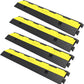 VEVOR Cable Protector Ramp, 4 Packs 2 Channels Rubber Modular Speed Bumps Rated 11000 LBS Load Capacity, Protective Wire Cord Ramp Driveway Rubber Traffic Speed Bumps Hump Cable Protector