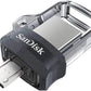 SANDISK 64GB Ultra Dual Drive m3.0, microUSB and USB Type-A, High-speed USB 3.0,, Retractable design for Android Devices and Computers - SDDD3-064G-G46, Black