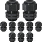 20 Pcs 3/4" NPT Nylon Cable Glands, IP68 Waterproof Adjustable Cord Grip Cable Connector Strain Relief Wire Protectors for 13-18mm Cable Diameter, Black