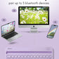 Macally Small Wireless Bluetooth Keyboard for iPad mini/Air/Pro, iPhone, Tablet, and Phone - 78 Key iPad Keyboard with Built-in Stand - Universal Compatible Multi Device - Purple