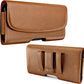 PiTau Holster for iPhone SE 8 7 6 6s, Cell Phone Belt Holder with Clip for Men, Fits Smartphone with Case On, Cellphone Cover with ID Card Pouch, Brown- Small