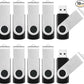 128MB Thumb Drives 10 Pack, Bulk USB 2.0 Flash Drive Jump Drives with Lanyards, Swivel Memory Stick Photo Memoirs Office Supplies Zip Drive Pendrive for Data Storage and Backup