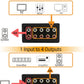 Cubilux AS-R4 4-Channel RCA Audio Selector, Bidirectional 4-Way Stereo RCA Aux Switcher, 1-Input to 4-Output / 4-Input to 1-Output