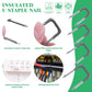 800Pcs 4mm 6mm 8mm 10mm J-Hook Ethernet Cable Nails Wire Clips with Steel Nails and 5/8" 3/4" 1/2" 1" Insulated U Staple Nail for Home Office Business