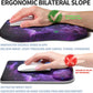 Ergonomic Raised Mouse Pad Wrist Support with Bilateral Slope Memory Foam Mousepad for Wrist Rest and Carpal Tunnel Pain Relief 11.8x7.9〃Galaxy