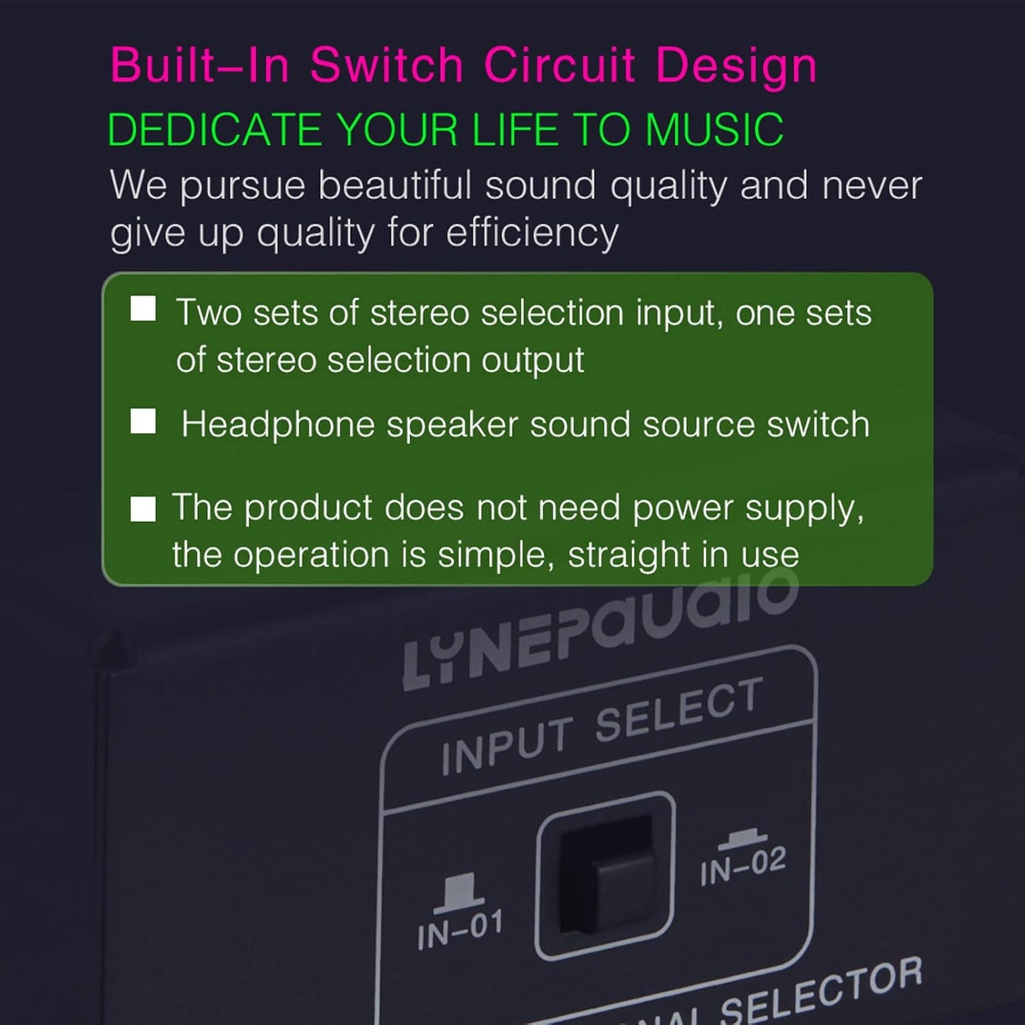Audio Switcher 3.5mm 2 in 1 Out/1 in 2 Out A/B Switch Stereo Audio Splitter Box with No Distortion 3.5mm Jack for Switching Between Computer Speakers and Headphones
