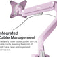 Pixio PS1S Wave Pink Single Monitor Arm Stand Desk Mount - Fits up to 32 inches Monitors and up to 19.8lbs. VESA Compatibility and Integrated Cable Management