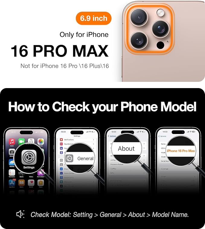 TORRAS Magnetic Shockproof for iPhone 16 Pro Max Case, [4X Military-Grade Protection] [Compatible with MagSafe] Translucent Desert Titanium White | Magnetic, Shockproof, Translucent
