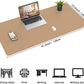 Leather Desk pad Protector, Large Desk mat with Natural Cork & PU Leather,Mouse pad,Non-Slip Office Desk Mat,Waterproof Desk Writing Pad for Office and Home (47in*23in,Dark Apricot)