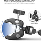NEEWER Double Super Clamp Camera Mount with Magic Arm, NATO Interface, Cold Shoes, 1/4" Locating Holes for ARRI, Desk Studio Photography Light Stand Pole Cross Bar Umbrella Holder Clamp Mount, UA060