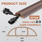 Floor Cord Cover for Wires on Floor Self Adhesive Cord Hider Floor Cable Management Wire Covers for Cords Protector Prevent Cable Trips Cord Cavity W 0.59" x H 0.31", Grayish Brown Wood, 20Ft