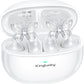 Kinglucky Jewelry-Inspired Clip-On Earbuds with Butterfly Earrings, Comfortable Fit & 50H Playtime Open Ear Bluetooth 5.4 Wireless Headphones for Women, Small Ears, Sports & Workouts (White)