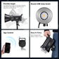 Godox SL60IID Softbox Lighting Kit Professional Studio Equipment with Softbox, SL60II-D 75W LED Video Light 3-Light Kit with APP control, Reflector, light stand, Boom Arm for Portrait Product Shooting