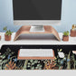 Cute Gaming Black Wild Flowers Desk Mat Mouse Pad Star Moon Floral Mousepad Large, XL Big Computer Keyboard and Mouse Mat Desk Pad Mat with Stitched Edge for Women Office Decor Deskmat 31.5x11.8 in