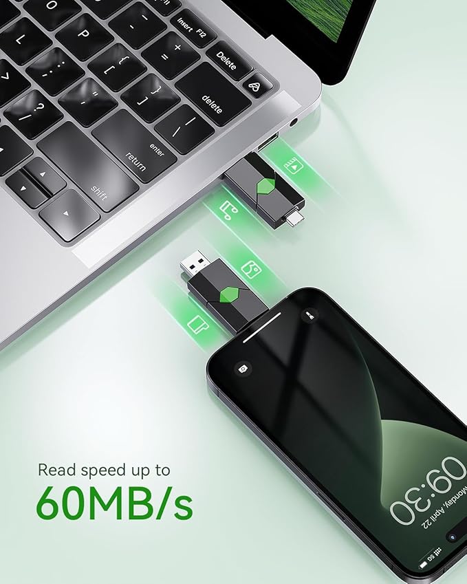 K&ZZ 64GB USB Drive 5 Pack USB 3.0 Dual Thumb Drive 2 in 1 Flash Drive for iPhone/Pad/Android/Computer Sliding Lid Memory Stick