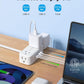 TROND 360° Rotating Flat Plug Power Strip, 5FT Extension Cord with 4 USB Ports, 4 Wide Spaced AC Outlets, Wall Mount, 900J Surge Protector for Office Travel Dorm Room Essentials, White
