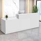 Reception Desk with Counter Modern Checkout Counter with Lockable Drawer Keyboard Tray Receptionist Desk for Office Salon Reception Table O Left 51inch/130cm