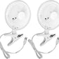 JOEY'Z 6 INCH - 2 Speed - Adjustable Tilt, Whisper Quiet Operation Clip-On-Fan with 5.5 Foot Cord and Steel Safety Grill (2, 6" Fan with 5 FT Cord)