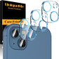UniqueMe [3 Pack Compatible with iPhone 13 6.1" / iPhone 13 Mini 5.4" Camera Lens Protector Tempered Glass, [Case Friendly][New Version][Scratch-Resistant][Easy Installation] - Blue Circle