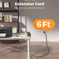 Desk Clamp Power Strip Black, TESSAN 6 Ft Flat Plug Extension Cord with Multiple Outlets, 5 Outlets with 4 USB (2 USB C), 2100J Surge Protector Power Strip, Office Home Dorm Gaming Room Essentials