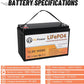 4 Pack 12V 140Ah Lithium LiFePO4 Deep Cycle Battery,Support 4S4P,Built-in 100A BMS 5000-7000 Cycles Perfect for RV Solar Marine Overland Off-Grid Application