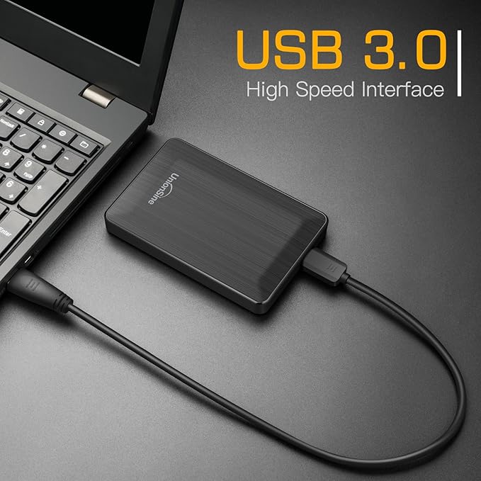 UnionSine 2.5" Portable External Hard Drive 1TB, USB 3.0 Type-C HDD Storage Compatible for PS4, Xbox, PC, Mac, TV, Desktop, Laptop(Black) HD3513