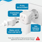 Ceptics Schuko Germany, France Plug Adapter, Dual Input - Ultra Compact Light Weight - Usa to Russia, South Korea Travel Adaptor Plug - Type E/F (3 Pack)