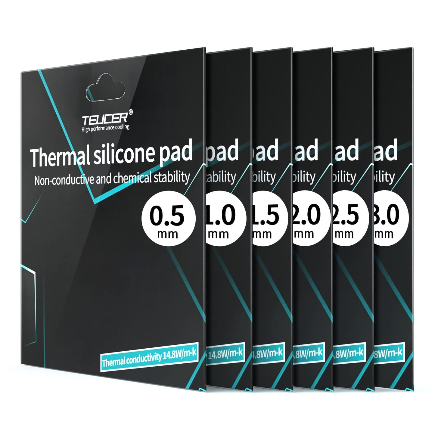 Thermal Pad 14.8 W/mK, 120x120x2mm, Non Conductive Heat Resistance High Temperature Resistance, Silicone Thermal Pads for Laptop Heatsink GPU CPU LED Cooler (2mm)