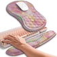 Hokafenle 2in1 Combination, Wave Keyboard Wrist Rest and Ergonomic Curvature Mouse Pad Wrist Support for Relieve Wrist Pain, Filled with Soft Cushion Memory Foam, Golden Pink Marble
