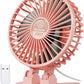 JZCreater USB Desk Fan, Portable Mini Fan, 3 Speeds Desktop Table Cooling, Plug in Power, Rotation Strong Wind, Quiet Personal Small Fan for Home Desktop Office Travel Bedroom, Pink