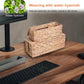 Cable Management Box, Cord Hider Organizer Box with Lid 2-Pack,2 Side Open Slots Handwoven Water Hyacinth Storage Box for Power Strips, Floor, Desk, Office