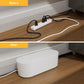 D-Line Cable Management Box, Power Strip Holder, Floor Outlet Hiders, Desk Cord Organizer, Cover TV Wires, Wire Storage, Extension Hider, Office Concealer for Cords, Baby Proof Cables - Large, White