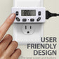 Fosmon Digital Timer for Electrical Outlets, Indoor 24 Hour Light Timer Programmable, Mini Plug in Outlet for Lamps, Fans, Grow Lights, 2 On/Off Programs, 15A/1875W, ETL Listed