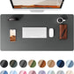 YSAGi Leather Desk Protector, Office Mat, Large Mouse Mat, Non-Slip PU Leather Blotter, Laptop Desk Pad, Waterproof Writing Pad for Office and Home (Dark Grey, 35.4" x 17")