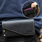 topstache Leather Phone Holster with Belt Loop, Magnetic Closure Cell Case Card Holder Wallet,Leather Pouch for iPhone 14 Pro,Galaxy S23(Fits Otterbox on) L,Black, Belt Loop-Black (C0403)