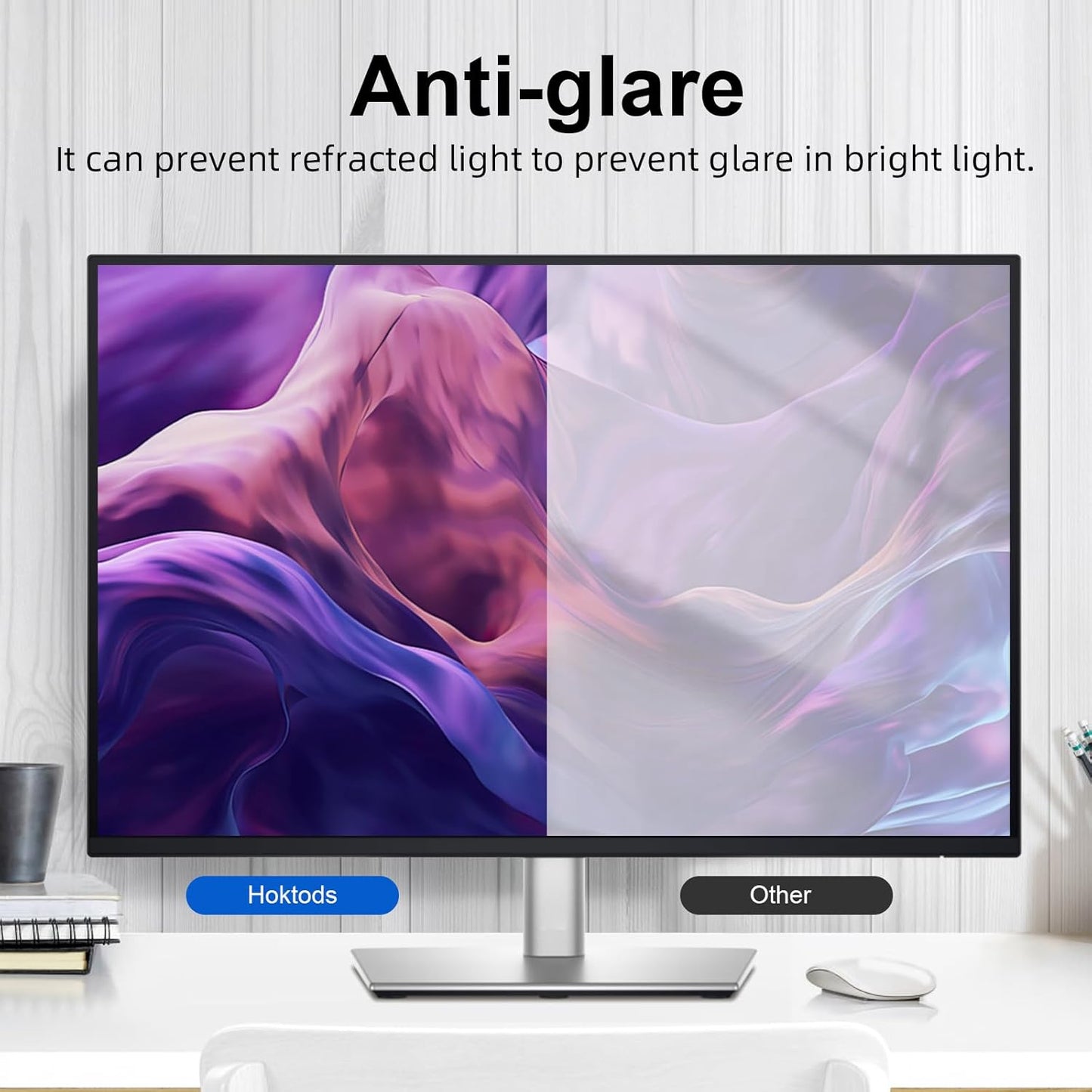 Magnetic Computer Privacy Screen Filter 27 Inch, Removable Hanging Aluminum Alloy Privacy Shield for 16:9 Widescreen Monitor, Anti Spy Anti Scratch Anti Glare Blue Light Screen Guard