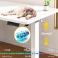 Veken 47.2 Inch Large Electric Standing Desk, Heights Adjustable, Sit to Stand Up, Work Home Office Computer Table for Study, Walking Pad, Writing, and Games, Wooden Desktop Desks, White