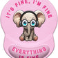 ITNRSIIET Ergonomic Mouse Pad with Gel Wrist Support Small Wrist Rest Smooth Surface Non-Slip PU Base Comfortable Office Supplies Pain Relief, 8.7 x 7.2 inches, Pink Pretty Elephant