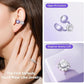 Kinglucky Jewelry-Inspired Clip-On Earbuds with Diamond Earrings, Comfortable Fit & 40H Playtime Open Ear Bluetooth 5.4 Wireless Headphones for Women, Small Ears, Sports & Workouts (Purple)