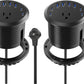 Jgstkcity 65W USB-C Hidden Desktop Power Grommet: 1 AC Outlet,8 USB Charging Ports,3'' Hole Flush Mount Pop-Up Power for Conference Tables & Nightstands (Black, 6 FT - 2PCS)