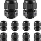 10 PCS 3/4"(12.5-18mm) NPT Nylon Cable Gland Joints with Gaskets, IP68 Adjustable Lock Nut Strain Relief Cord Grip Waterproof Cable Glands - UL Listed and RoHS Compliant