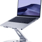 Ultra-Stable Swivel Laptop Stand for Desk with 360 Rotating Larger Base, Military-Grade Aluminum, Anti-Loosening Structure, Height Adjustable Laptop Stand, Suitable for 10"-17.3",Ocean-Grey