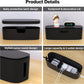 Cable Management Box - Large Cord Organizer Box to Hide Power Strip & Under Desk, TV Computer Wires Cable Organizer Box with Baby Proofs, Desk Cord Organizer for Home/Office - Black