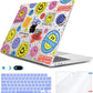 Compatible with 2025 2024 2023 2022 MacBook Air 13 inch Case M4 A3240 M3 A3113 M2 A2681, Hard Shell &Keyboard Cover&Screen Film&Webcam Cover for New M4 Mac Air 13.6 inch with Touch ID, Smile