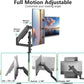 WALI Dual Monitor Mount, 13-32 Inch Adjustable Spring Dual Monitor Arm for Desk Holds Max 19.8 lbs Screens, Swivel Vesa Bracket with C Clamp, Grommet Mounting, Monitor Arms for 2 Monitors (GSDM002)