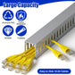 94.5in(6X L15.7in) Professional Server Rack Cable Management Raceway, H1.6in x W1.2in Cable Raceway Kit, Electrically Safe PVC Open Slot Wire Raceway for Under Desk/Computer/Network Cords, Grey