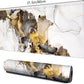 Galdas Large Mouse Pad XXL XL Large Mouse Pad Long Extended Mousepad Desk Pad Non-Slip Rubber Mice Pads Stitched Edges Thin Pad (31.5x11.8x0.12 Inch)-Ink White Gold Marble