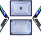 Batianda Case for New MacBook Air 13.6 inch 2025 M4 2024 2022 Release A3240 A3113 A2681 Model,Honeycomb Heavy Duty Protective Hard Shell with TPU Bumper Fold Kickstand & Keyboard Cover, Navy Blue