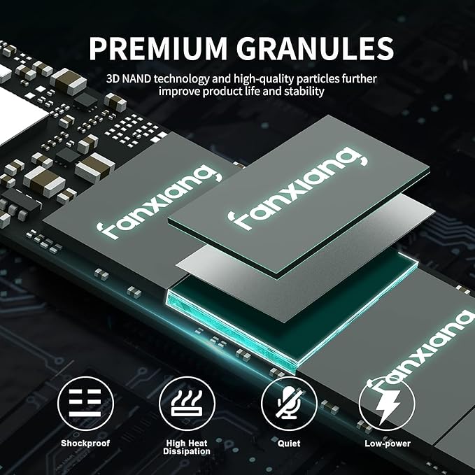 fanxiang S500 Pro 1TB NVMe SSD M.2 PCIe Gen3x4 2280 Internal Solid State Drive, SLC Cache 3D NAND TLC, Up to 3200MB/s, Compatible with Laptop and PC Desktops(Black)